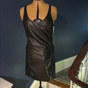 Black Faux Leather Dress